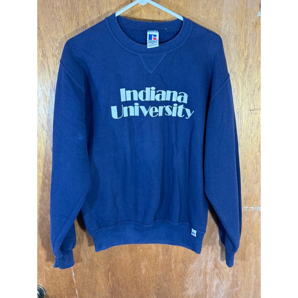 Vintage Indiana University IU Hoosiers Blue Crewneck Sweater Medium USA